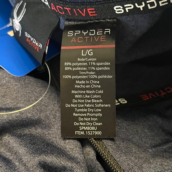 Spyder Active Men's Full Zip Jacket  Size L G Blue New with Tags - Picture 10 of 10